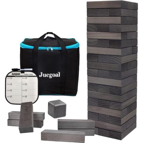 54Pieces Giant Tumble Tower Blocks Game Giant Wood Stacking Game with 1 Dice Set - Picture 1 of 7